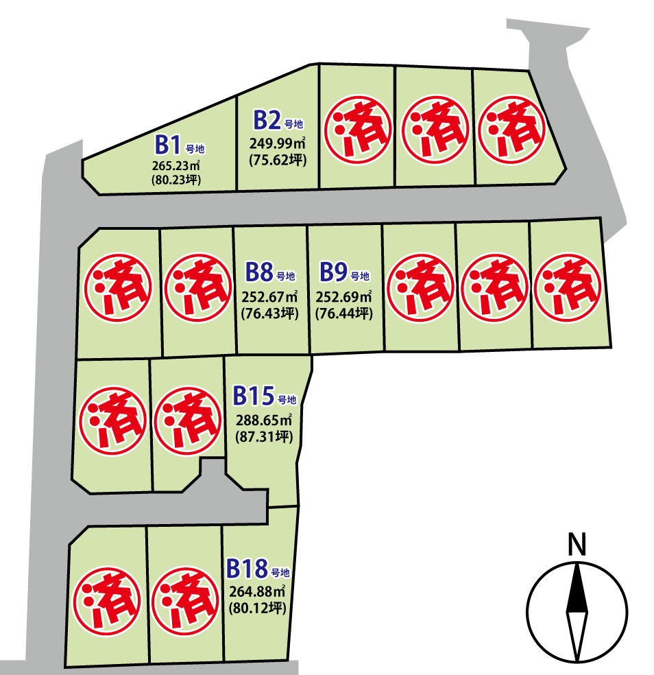 佐久市塚原　18区画分譲地