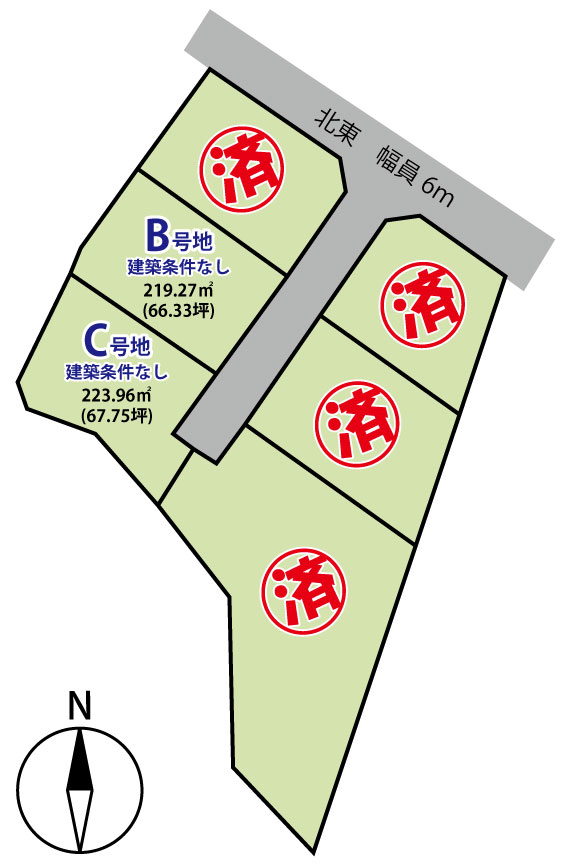 千曲市大字上徳間　6区画分譲